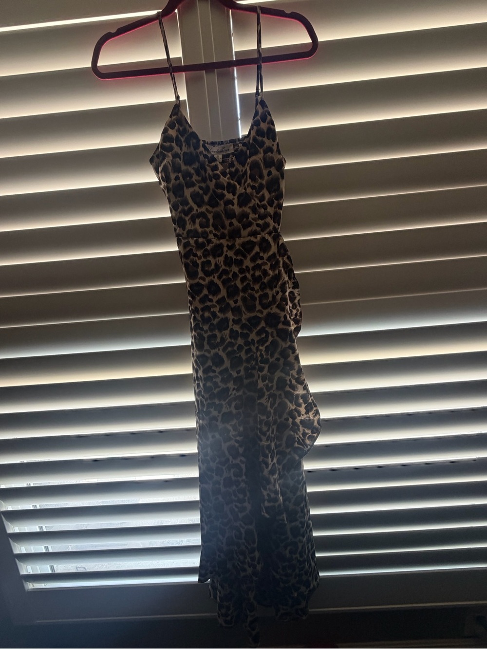 Leopard Print Slip Dress in Brown and Black